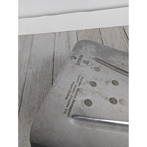 Vintage #1 Stainless Steel Wide Slotted Curved Flipper Lifter Spatula Philgas Ad - Picture 4 of 8